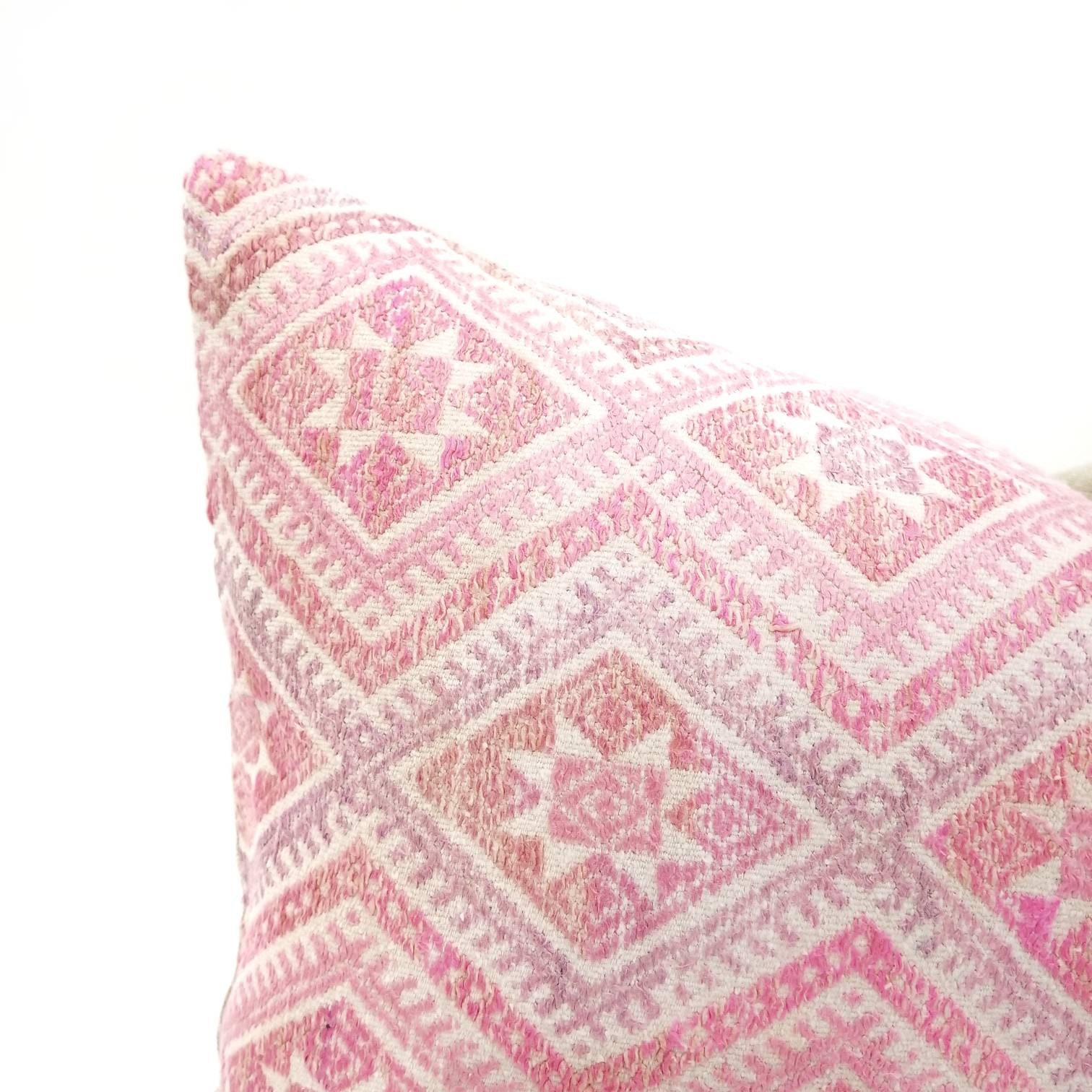 12×20 Pink vintage Chinese wedding blanket pillow