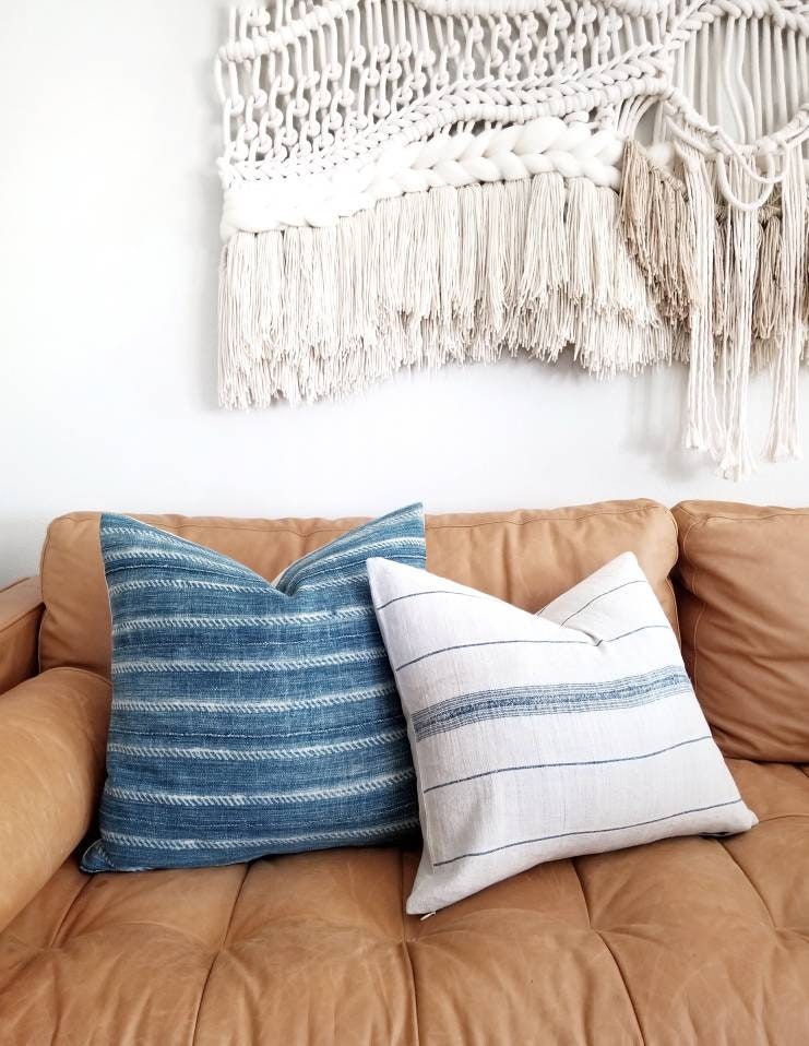 18" & 20 Indigo mudcloth pillow cover