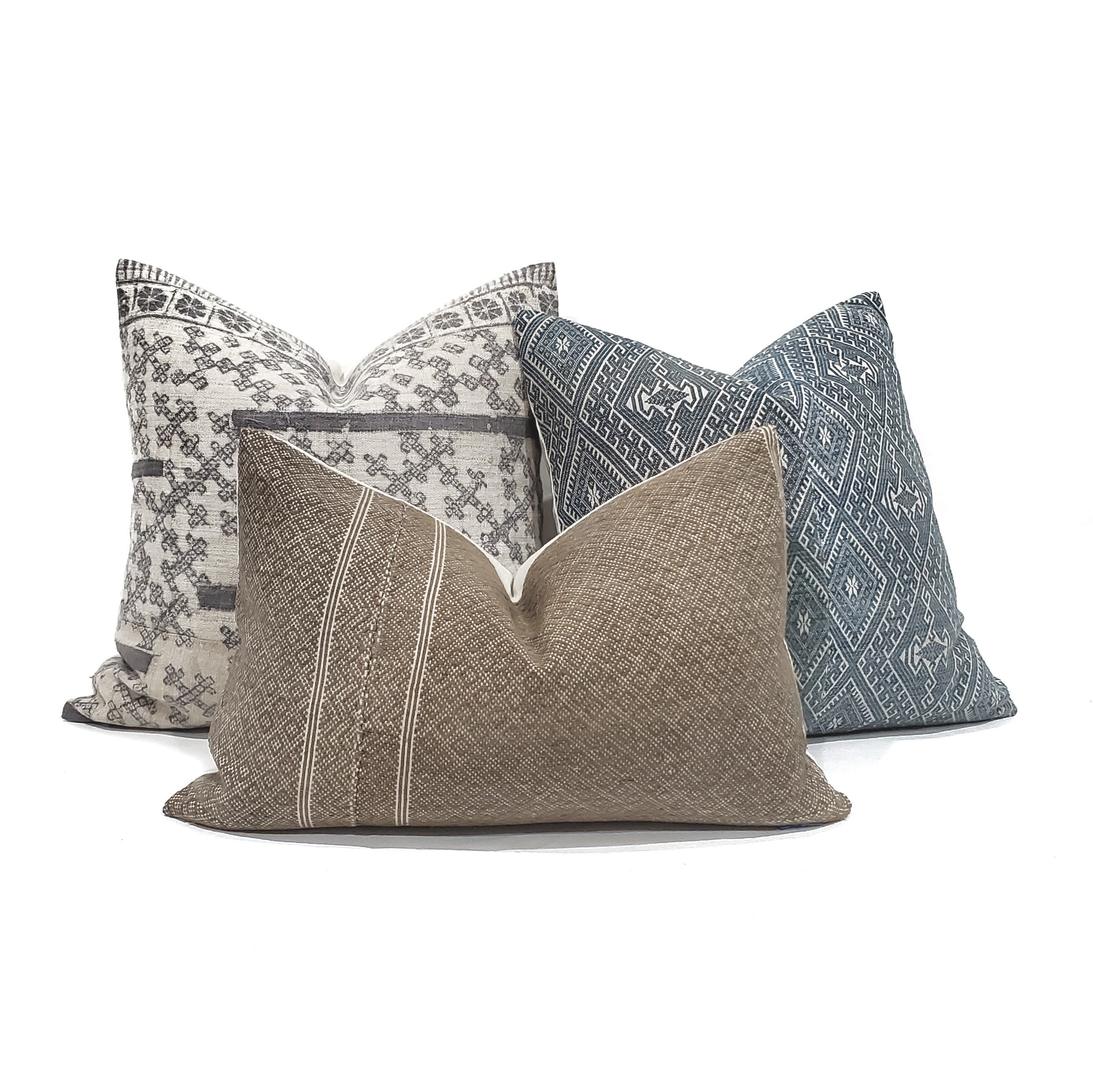 18 muted greyish indigo Chinese wedding blanket pillow cover