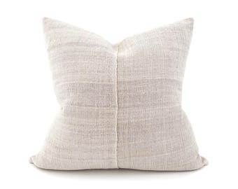 22" off white subtle stripe grainsack pillow cover