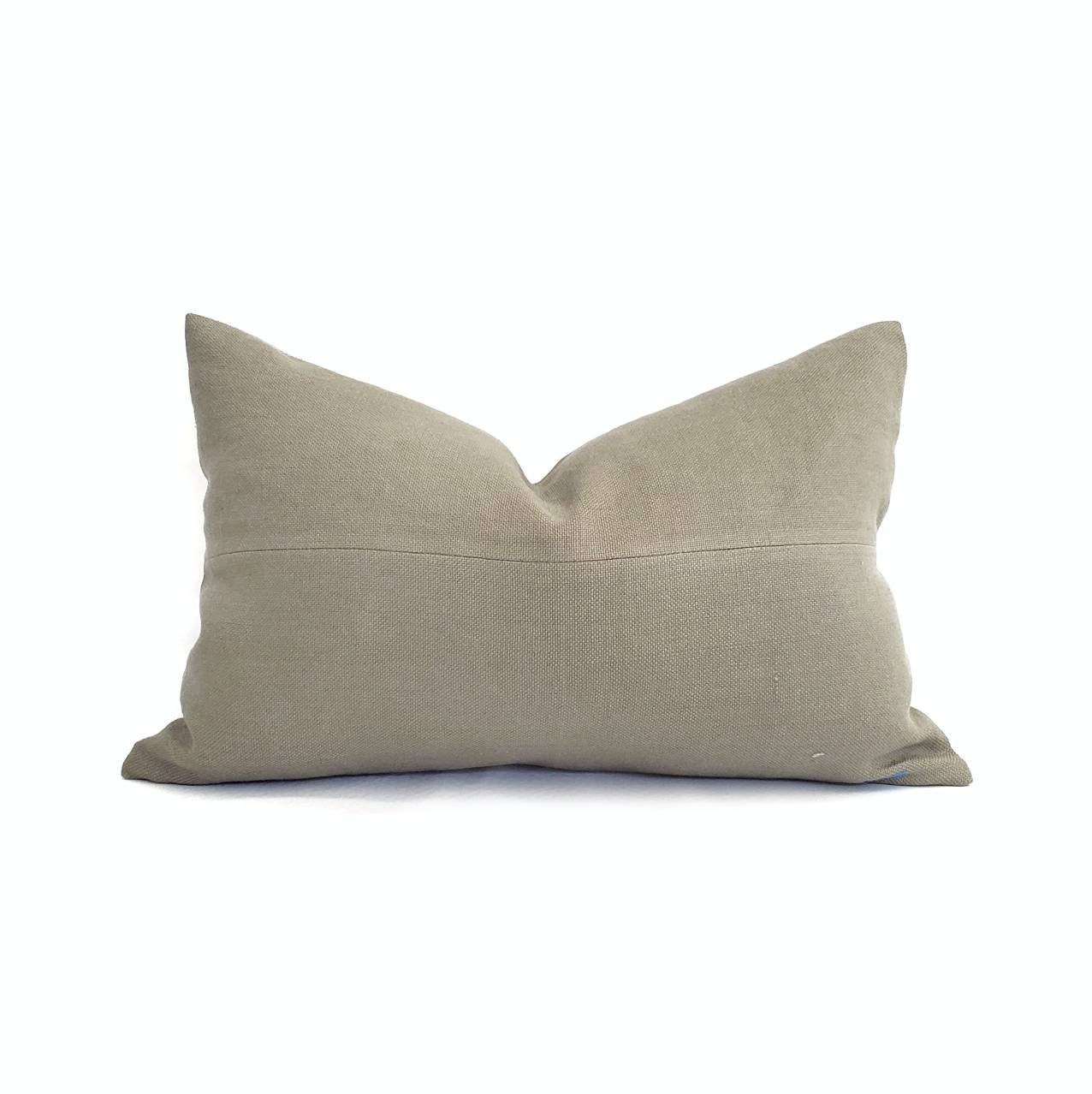 14x22 muted olive heavyweight washed belgian linen pillow cover