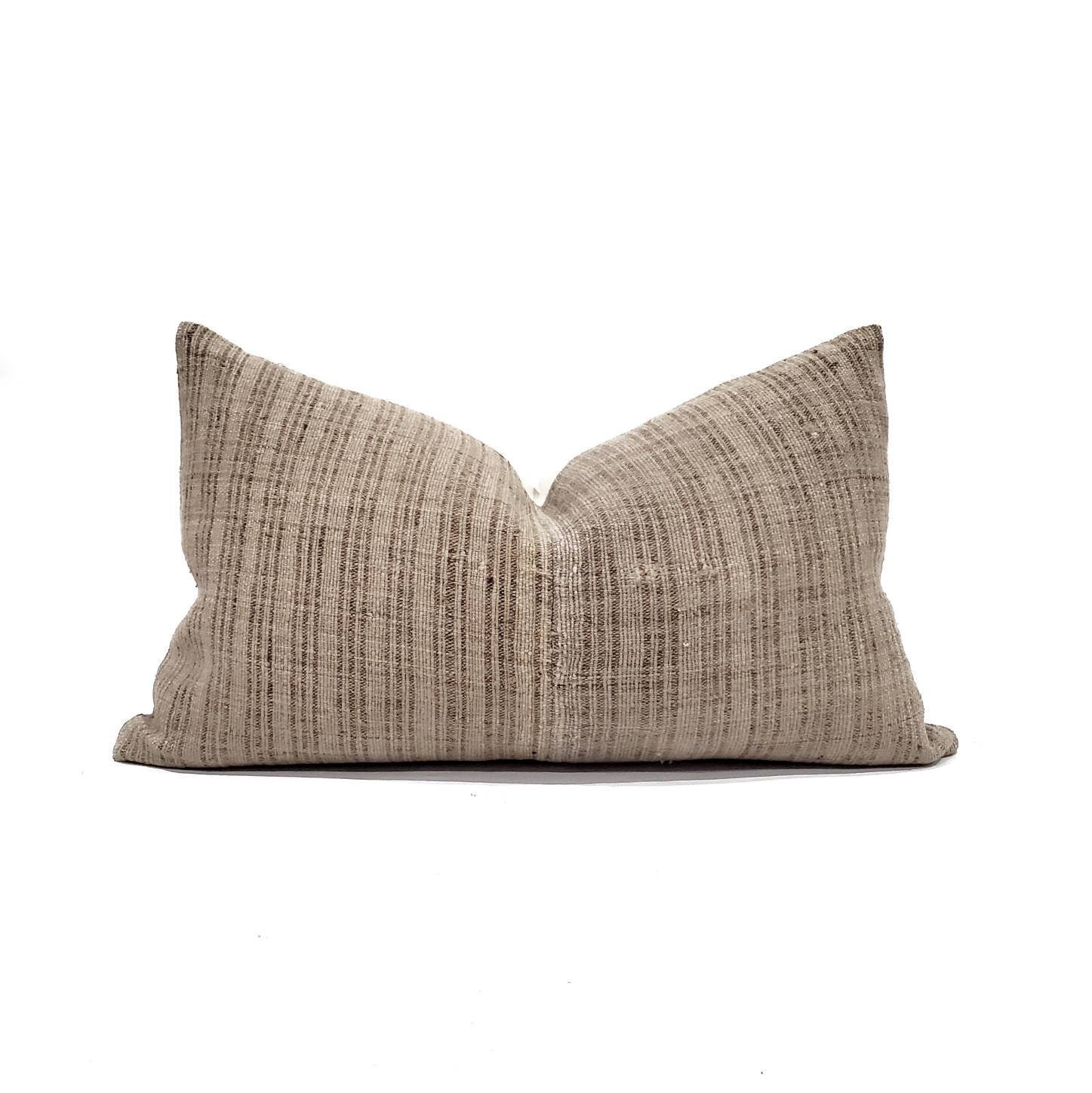 15x25 XL muted khaki fireweed Chinese hemp linen pillow cover