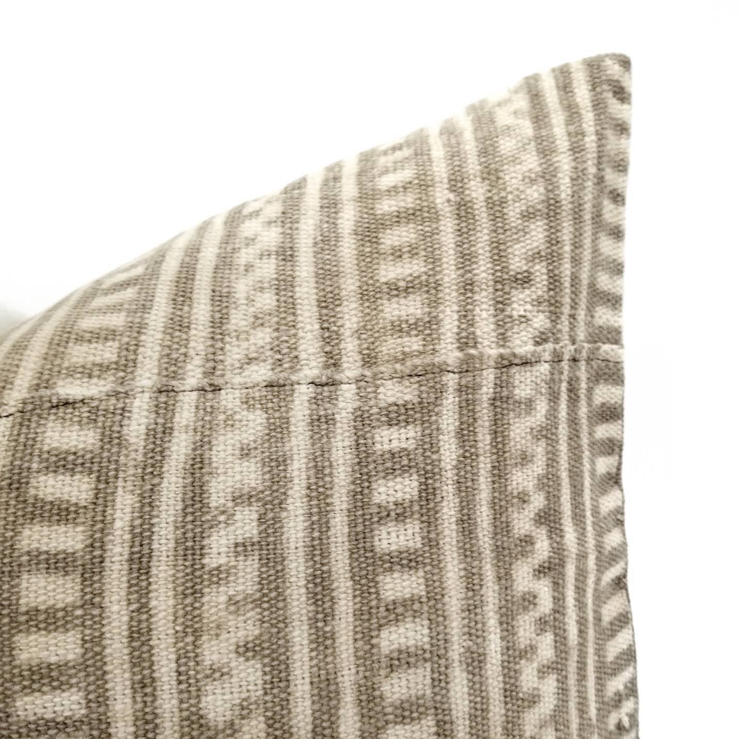 13.5×20 vintage camel brown mudcloth pillow cover