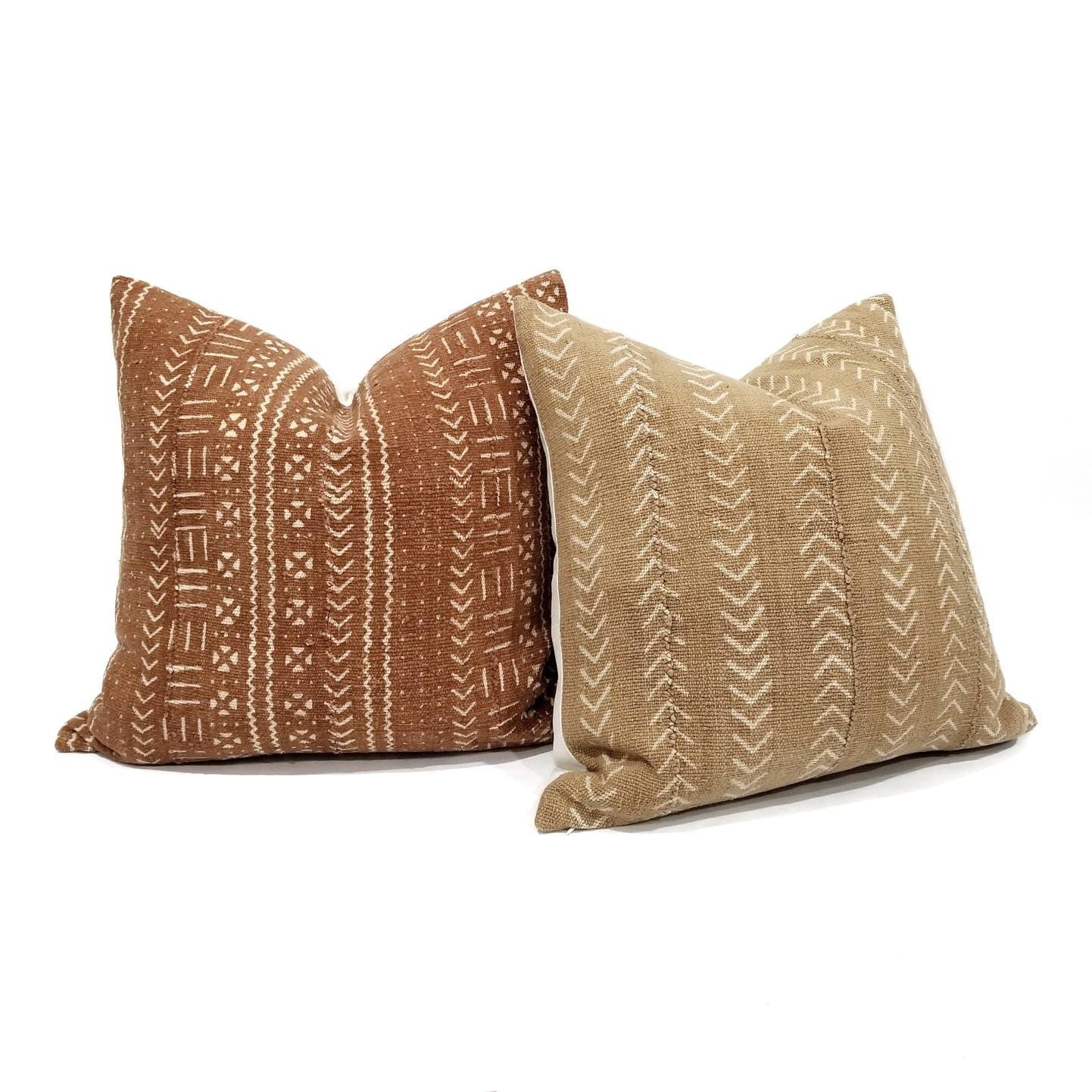 Various sizes camel/muted mustard mudcloth pillow cover