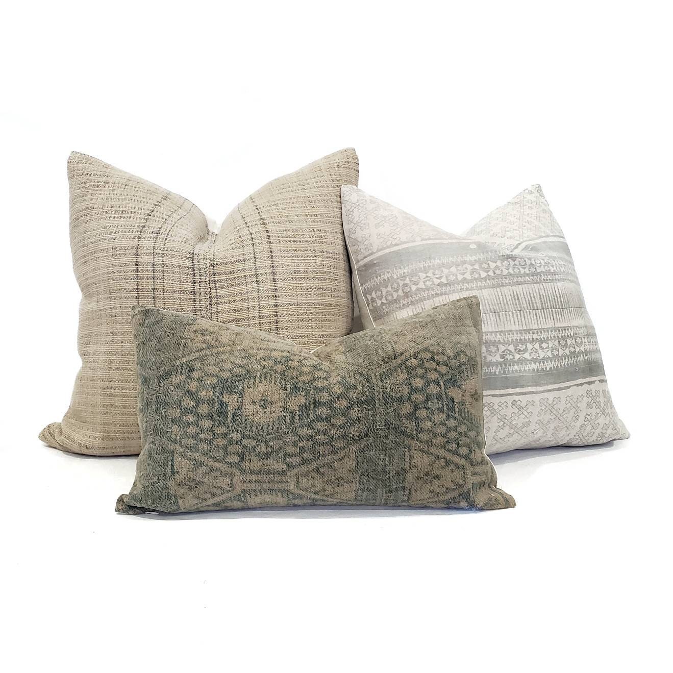 12×20 Chinese ikat pillow cover