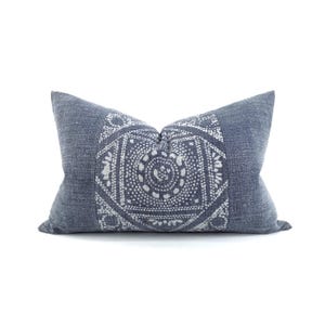 Chinese batik pillow cover, 13&quot;×20&quot; indigo Chinese batik pillow cover