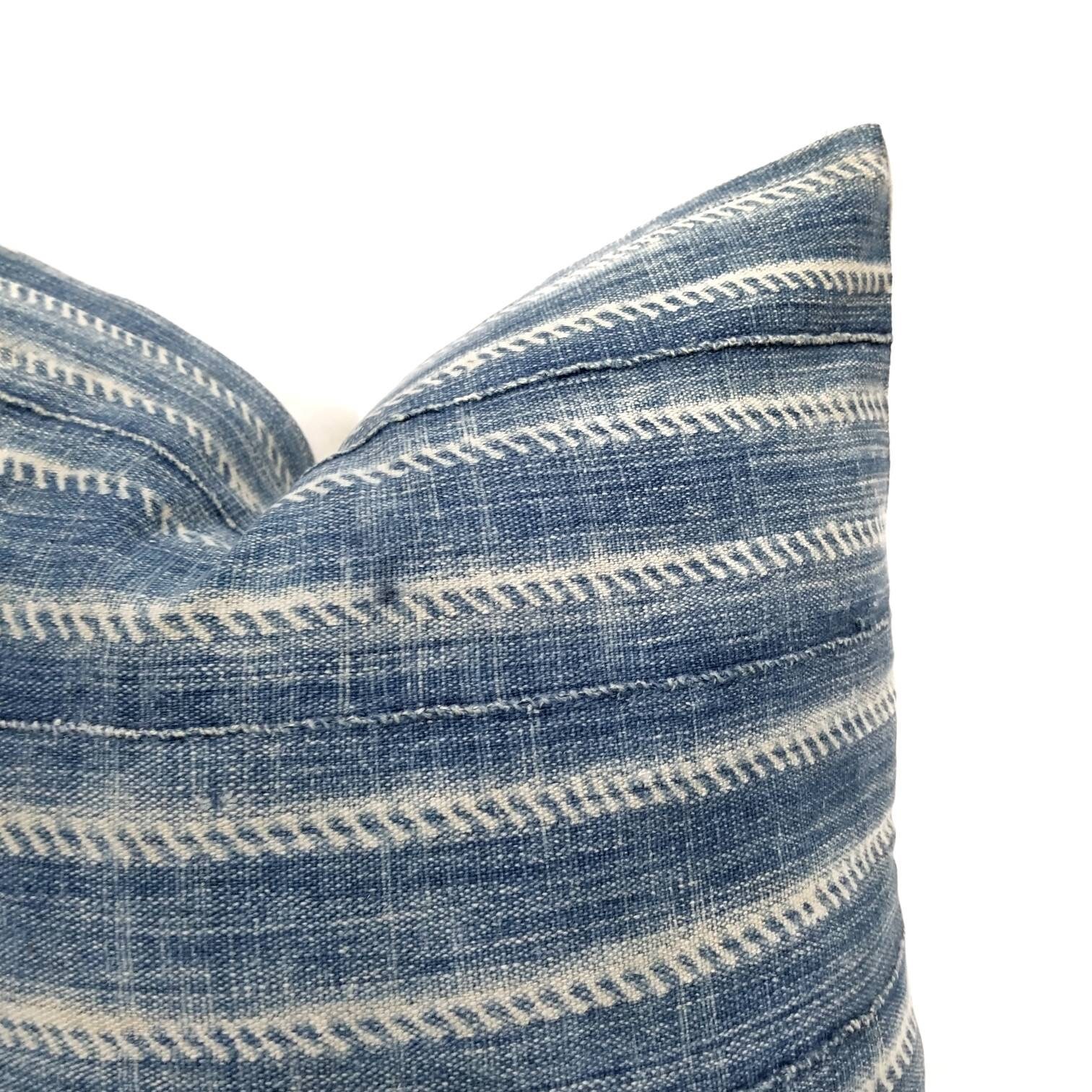 18" & 20 Indigo mudcloth pillow cover