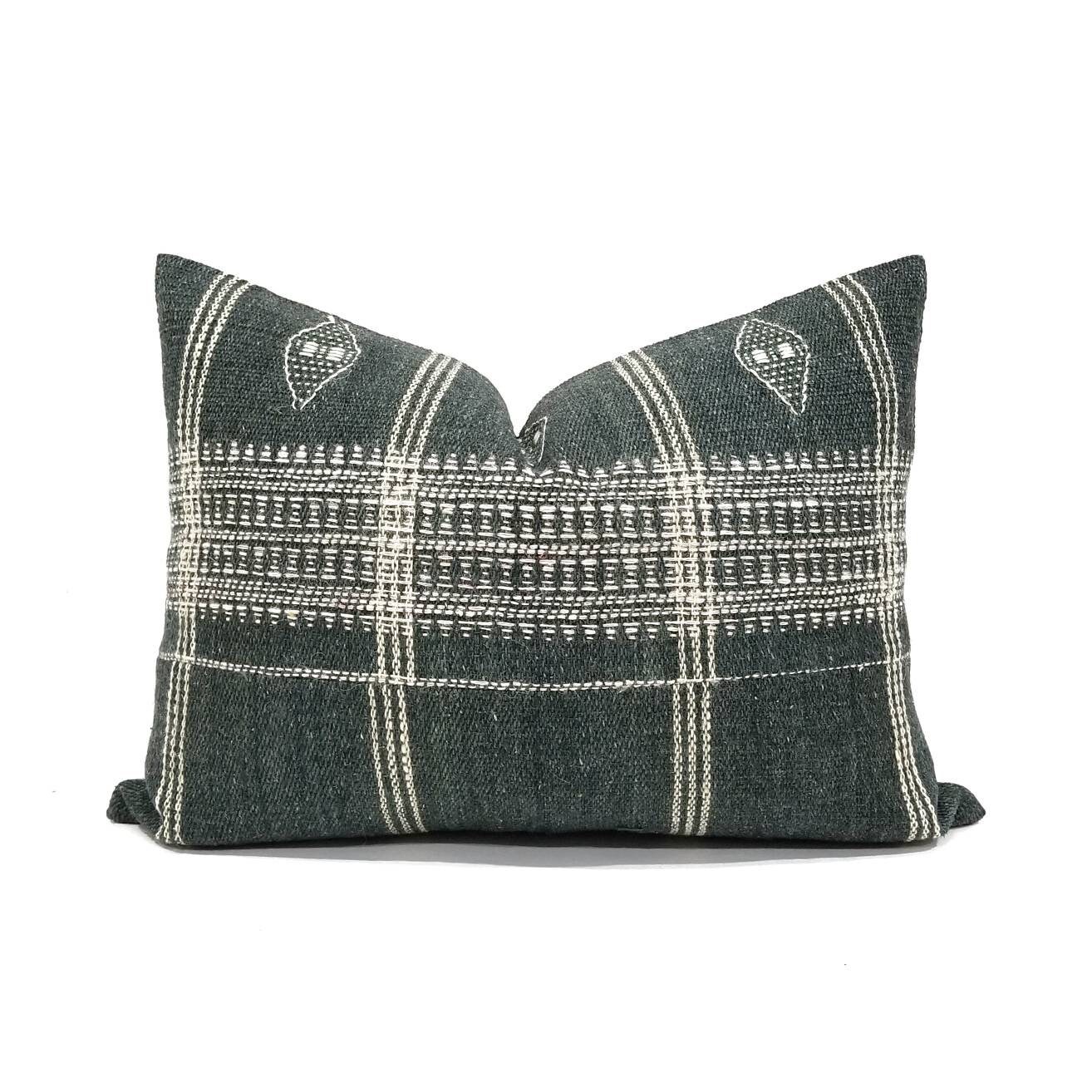 16×20 greenish grey indian wool pillow cover