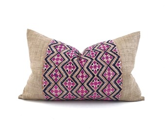 14"×22" pink Chinese wedding blanket+ sand hemp pillow cover