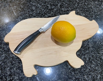 Hardwood Maple Pig shaped cutting board, charcuterie board, serving board.