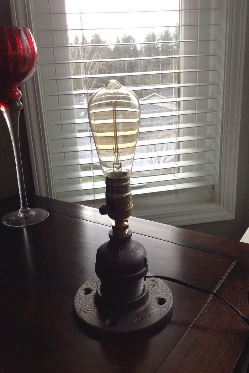 Black Steel Pipe Desk Lamp Table Steampunk Lighting Industrial