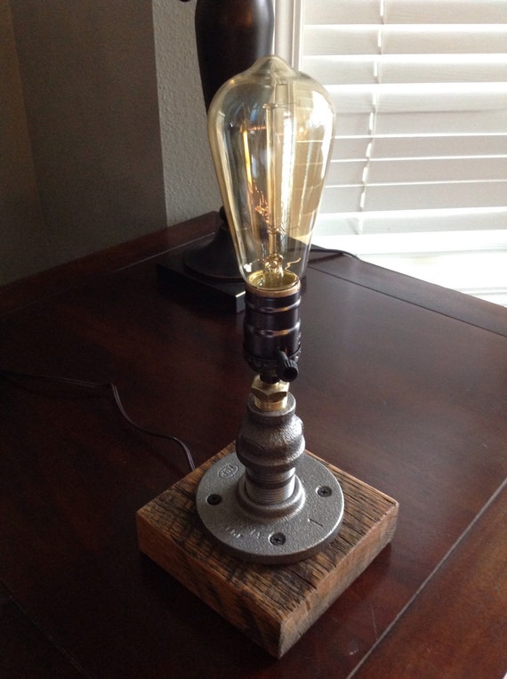reclaimed wood table lamp