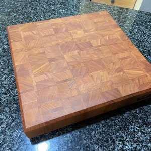 Hardwood Mahogany chaotic pattern end grain cutting board, butcher block, handmade hardwood cutting board