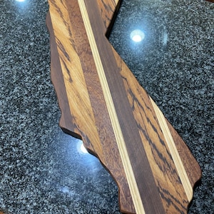 Hardwood California mixed wood cutting board, charcuterie board, butcher block.