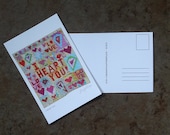 I Heart You quilt postcard