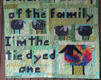 Tie Dyed Sheep a pdf scrap quilt pattern