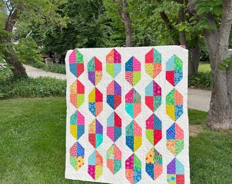 Jewels Scrap Quilt Pattern in Multiple Sizes PDF
