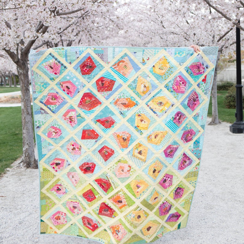 Wonky Rose Garden pdf quilt pattern | Etsy