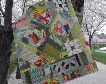 In My Garden~ scrappy, improv quilt pdf pattern
