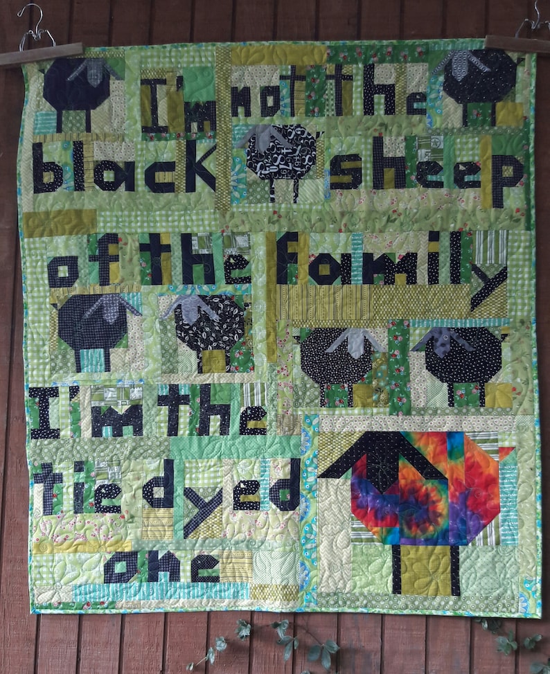 Tie Dyed Sheep a scrap quilt pattern