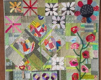 In My Garden~ scrappy, free pieced quilt pattern