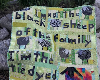 Tie Dyed Sheep a scrap quilt pattern