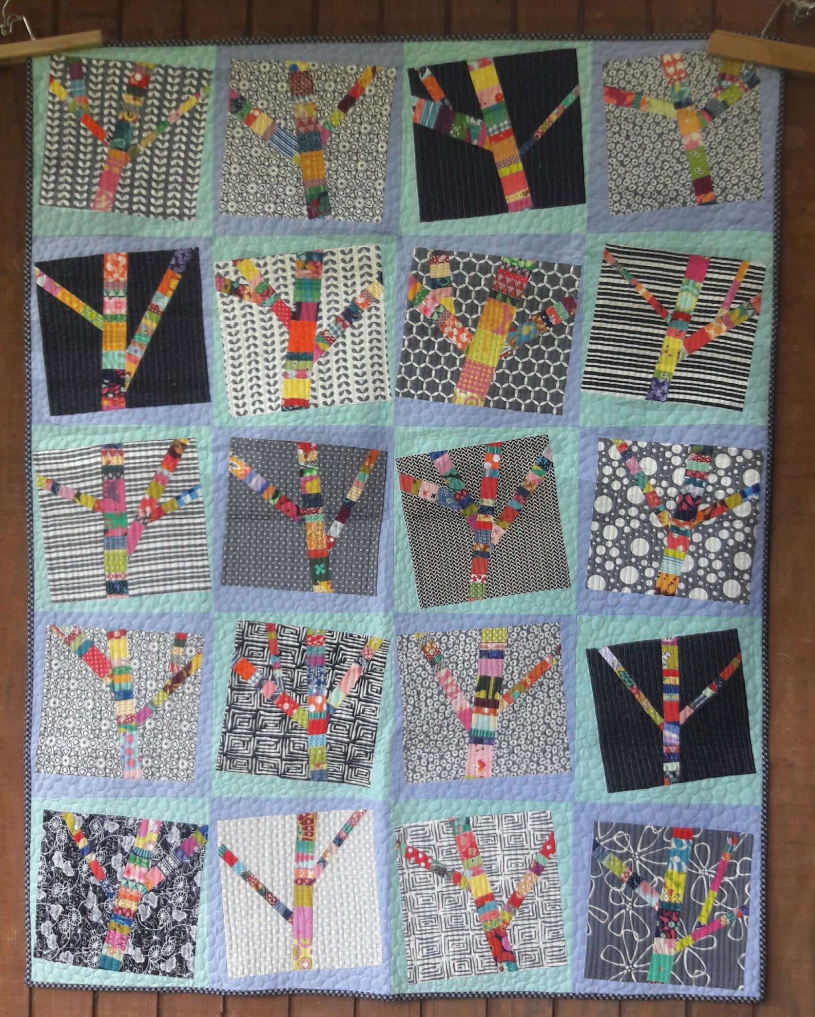 Yarn Bomb Trees a Layer Cake, Scrap Quilt Pdf Pattern - Etsy