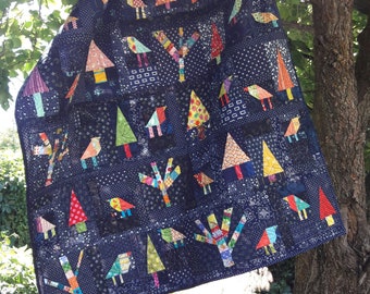 Enchanted Forest free form, scrap quilt PDF pattern