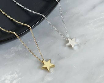 Star Necklace, Silver Star Necklace, layered Necklace, Star Charm, Dainty Necklace, Silver Necklace, Birthday Gift, Easter Gift
