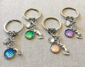 Mermaid scale keychain, Mermaid keychain, Scale keychain, Charm keychain, Delicate charm, key ring, Sea Charm, Birthday gift, Spring Trend