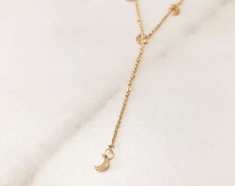 Gold Moon Necklace, Gold Necklace, Dainty Necklace, Delicate Necklace, Bridesmaid gift, Birthday gift, Gift to mom