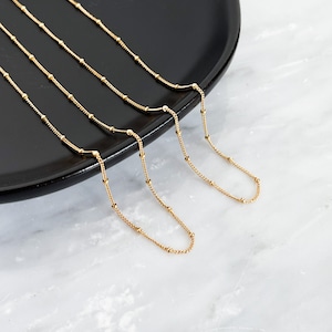 Gold Beaded Necklace, Gold Filled Necklace, Sterling Silver Beaded Necklace, Layering Necklace, Birthday gift, Gift to mom, gift to wife