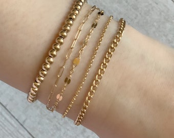 Gold Chain Bracelets, Gold Filled bracelet, Layering bracelet, Delicate bracelet, Dainty bracelet, Bridesmaid gift, Wedding gift, Gift