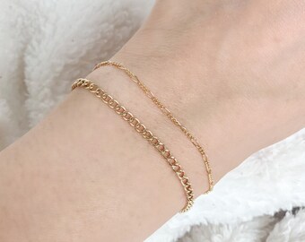 Gold Bracelet, Bracelet Set, Gold Filled bracelet, Layering bracelet, Delicate bracelet, Dainty bracelet, Christmas Gift, Mom Gift