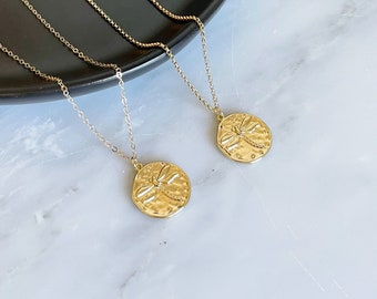 Gold Dragonfly Necklace, Gold Filled Necklace, Gold Coin Necklace, Dragonfly Jewelry, Dragonfly pendant necklace, Gift To Mom