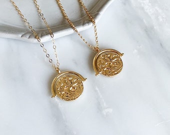 Gold Coin Necklace, Lady Godiva Necklace, Gold Filled Necklace, Dainty Necklace, Delicate Necklace, Birthday Gift, Gifts To Mom, Gifts