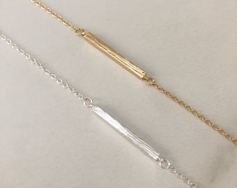 Bar Necklace, Silve Bar Necklace, Gold Bar Necklace, Dainty Necklace, Delicate Necklace, Bridesmaid gift, Birthday gift, Gift to mom