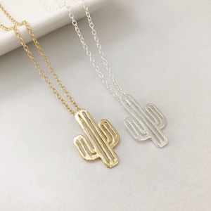 Cactus Necklace, Silver Cactus Necklace, Gold Cactus Necklace, Cactus Charm, Cactus Jewelry, Tree Necklace, Silver Necklace, Gift To Mom