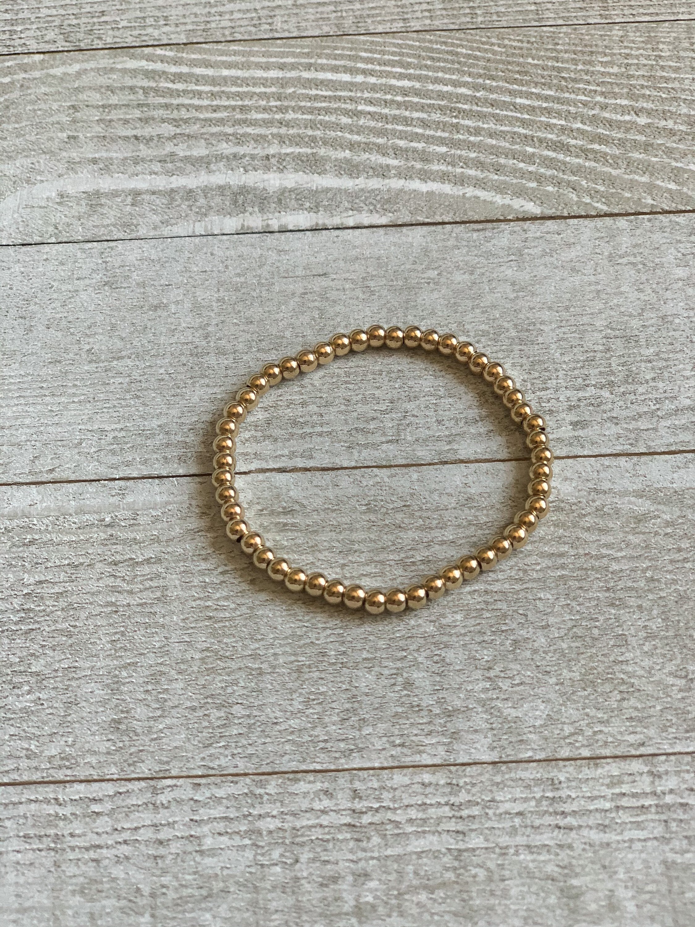 Gold Beaded Bracelets 14K Gold Filled Bracelet 6mm and 4mm Etsy