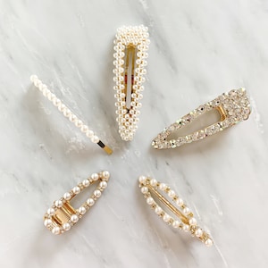 Hair Clips, Gold Hair Clips, Sparkly Hair Clips, Delicate hair clip, Birthday Gift, Gift to Wife, Gift to Mom, Mother&#39;s Day Gift, Gift Ideas