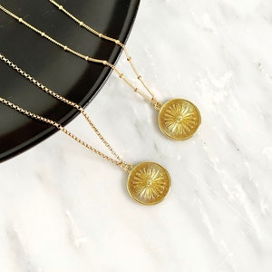 Gold Coin Necklace, Gold Filled Necklace, Gold Circle Coin Necklace, Gold Beaded Necklace, Dainty Necklace, Birthday Gift, Gift To Mom