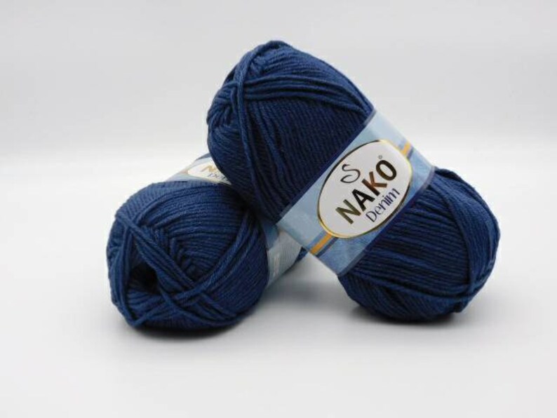 Worsted Weight Yarn Cotton Acrylic Blend Nako Denim
