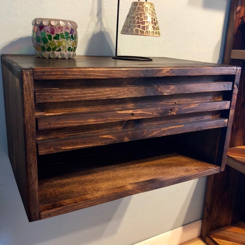Large Floating Nightstand With Drawer Etsy