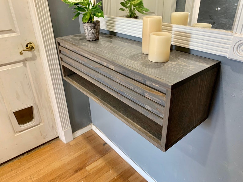 Floating Nightstand with Drawer Dimensions 30x12x11 inches Etsy