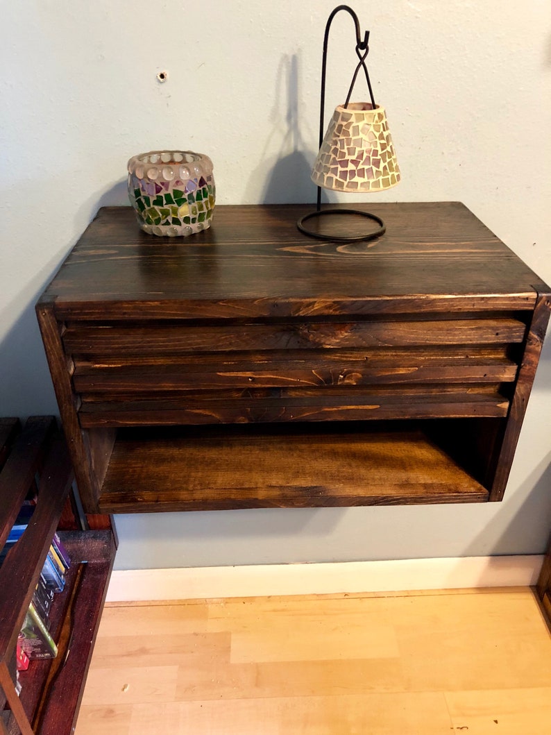 Floating Nightstand With Drawer Dimensions 20x12x11 Etsy Canada