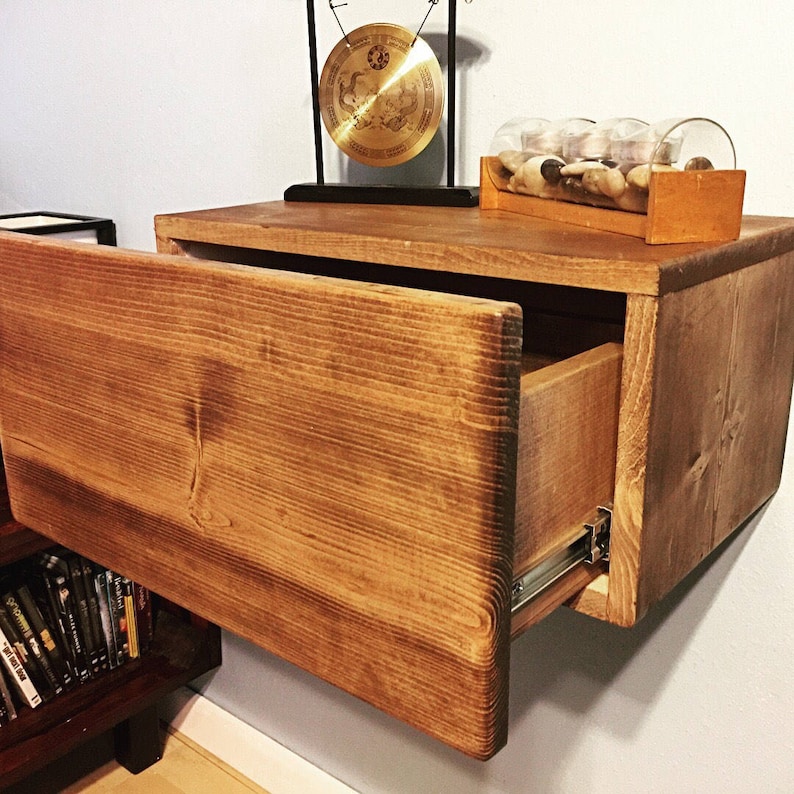 Two Floating Nightstands With Drawers 18x12x8 Etsy