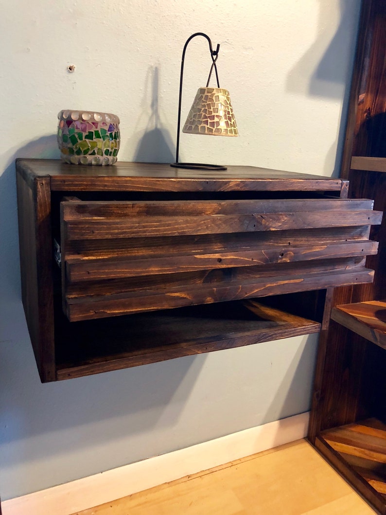 Floating Nightstand with Drawer Dimensions 20x12x11 Etsy