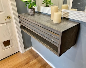 Floating Nightstand/Entryway Table with Drawer. Dimensions (28x12x11 inches)