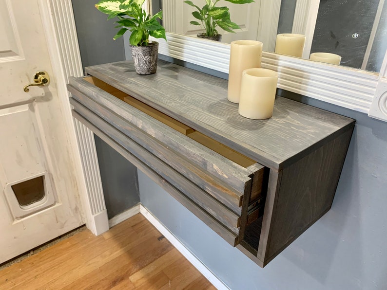 Floating Nightstand/entryway Table With Drawer. Dimensions Etsy