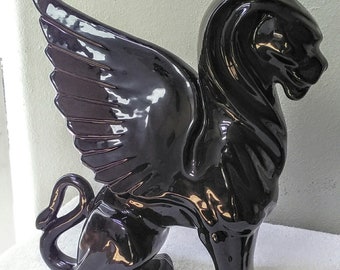 Winged Lion Haeger Pottery Statue